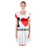 I love bourbon  Short Sleeve V-neck Flare Dress