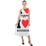 I love bourbon  Midi Tie-Back Chiffon Dress