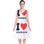 I love bourbon  V-Neck Midi Sleeveless Dress 