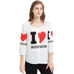 I love bourbon  Chiffon Quarter Sleeve Blouse