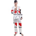 I love bourbon  Men s Long Sleeve Satin Pajamas Set