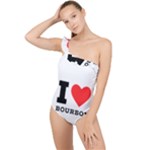 I love bourbon  Frilly One Shoulder Swimsuit