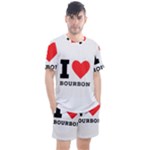 I love bourbon  Men s Mesh Tee and Shorts Set