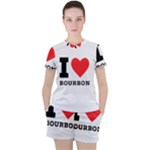 I love bourbon  Women s Tee and Shorts Set