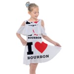 I love bourbon  Kids  Shoulder Cutout Chiffon Dress