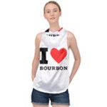 I love bourbon  High Neck Satin Top