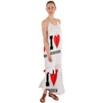 I love bourbon  Cami Maxi Ruffle Chiffon Dress