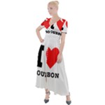 I love bourbon  Button Up Short Sleeve Maxi Dress