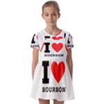 I love bourbon  Kids  Short Sleeve Pinafore Style Dress