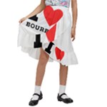 I love bourbon  Kids  Ruffle Flared Wrap Midi Skirt