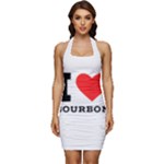 I love bourbon  Sleeveless Wide Square Neckline Ruched Bodycon Dress