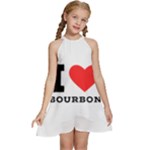 I love bourbon  Kids  Halter Collar Waist Tie Chiffon Dress