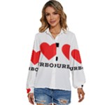 I love bourbon  Women s Long Sleeve Button Up Shirt