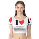 I love blueberry  Short Sleeve Crop Top