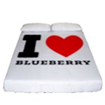 I love blueberry  Fitted Sheet (Queen Size)