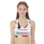 I love blueberry  Sports Bra with Border