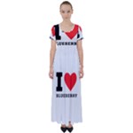 I love blueberry  High Waist Short Sleeve Maxi Dress