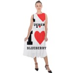 I love blueberry  Midi Tie-Back Chiffon Dress