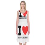 I love blueberry  Midi Sleeveless Dress