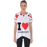 I love blueberry  Cut Out Side Drop Tee