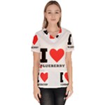 I love blueberry  Women s V-Neck Scrub Top