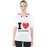 I love blueberry  V-Neck Dolman Drape Top