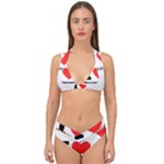 I love blueberry  Double Strap Halter Bikini Set