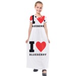 I love blueberry  Kids  Short Sleeve Maxi Dress