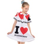 I love blueberry  Kids  Short Sleeve Shirt Dress