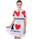 I love blueberry  Short Sleeve Shoulder Cut Out Dress 