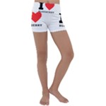 I love blueberry  Kids  Lightweight Velour Yoga Shorts