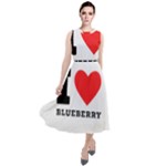 I love blueberry  Round Neck Boho Dress