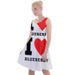 I love blueberry  Knee Length Skater Dress