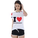 I love blueberry  Short Sleeve Open Back Tee