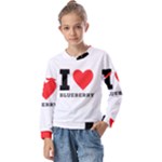 I love blueberry  Kids  Long Sleeve Tee with Frill 