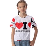 I love blueberry  Kids  Cuff Sleeve Scrunch Bottom Tee