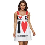 I love blueberry  Ruffle Strap Babydoll Chiffon Dress