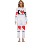 I love blueberry  Womens  Long Sleeve Lightweight Pajamas Set