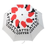 I love latte coffee Folding Umbrellas