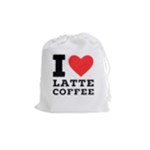 I love latte coffee Drawstring Pouch (Medium)