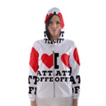 I love latte coffee Women s Hooded Windbreaker