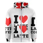 I love latte coffee Men s Zipper Hoodie