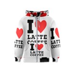 I love latte coffee Kids  Zipper Hoodie