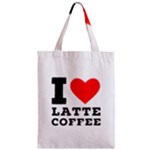 I love latte coffee Zipper Classic Tote Bag