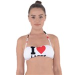 I love latte coffee Halter Bandeau Bikini Top