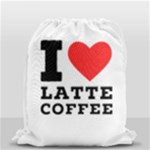 I love latte coffee Drawstring Bag (Small)