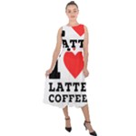 I love latte coffee Midi Tie-Back Chiffon Dress