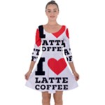 I love latte coffee Quarter Sleeve Skater Dress