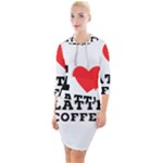 I love latte coffee Quarter Sleeve Hood Bodycon Dress