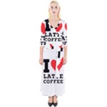 I love latte coffee Quarter Sleeve Wrap Maxi Dress